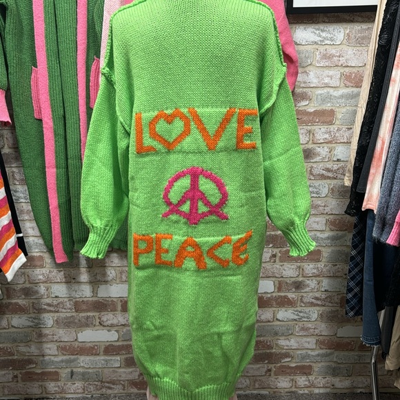 29. Love Peace Duster cardigan Oversized - Picture 3 of 4
